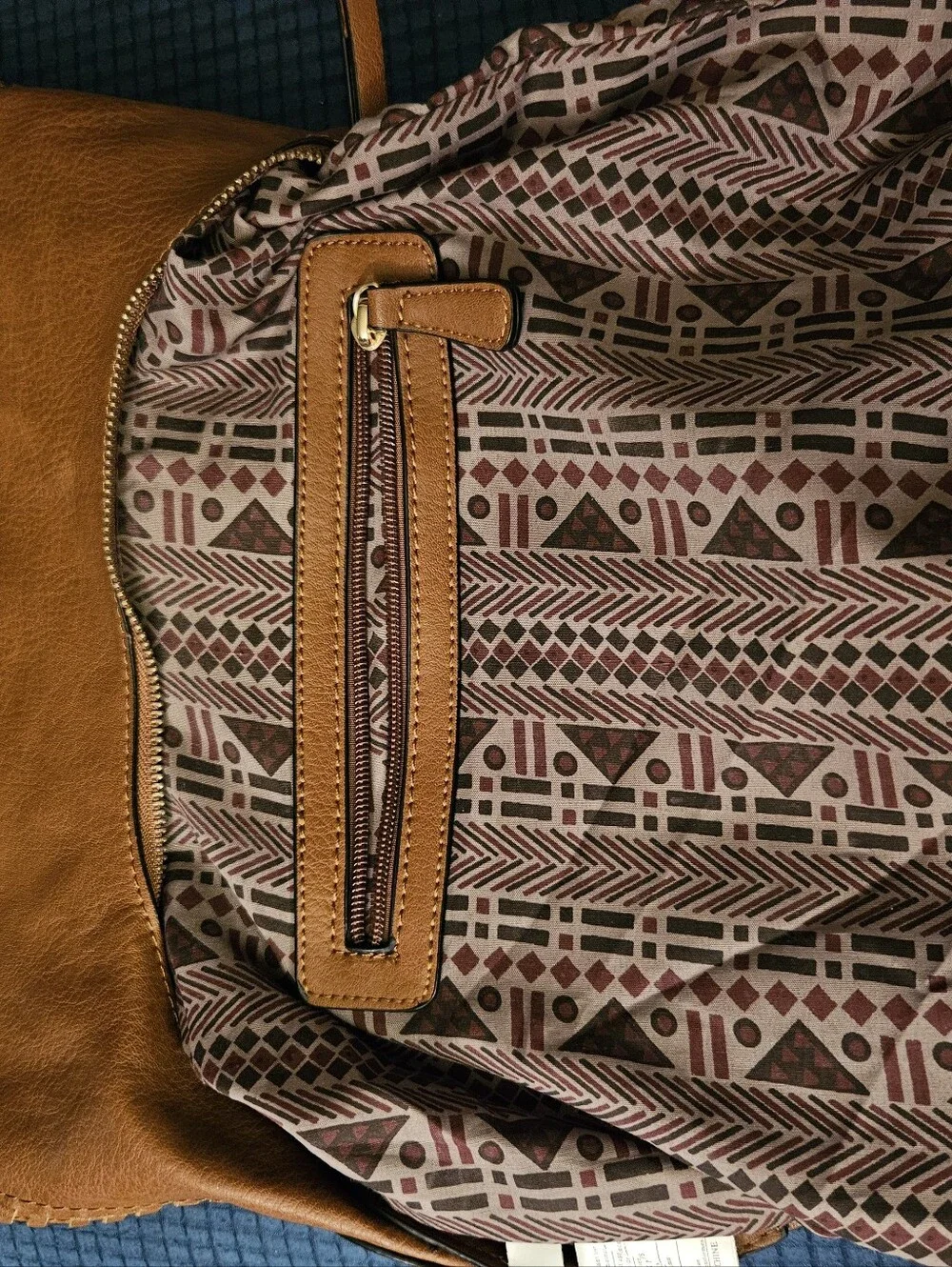 Brown Suede and leather Whipstitch Hobo Shoulder Bag